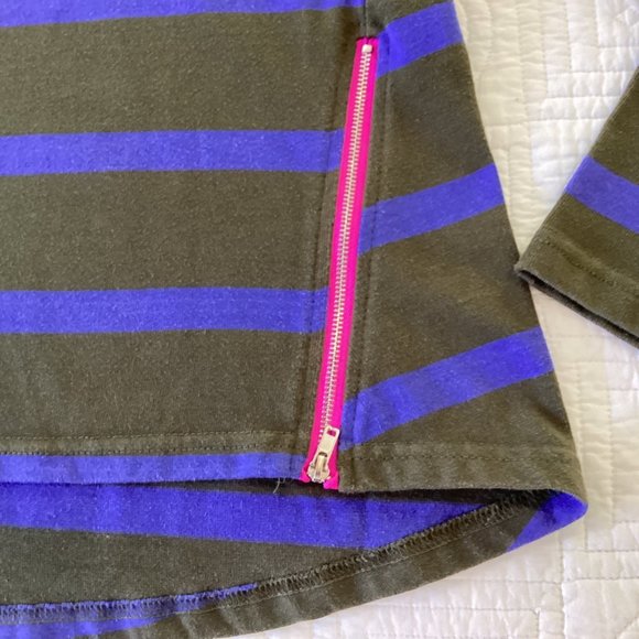 Anthropologie LILI'S CLOSET Stripe Zip Tee Shirt Top Blouse Sz M - Picture 8 of 11
